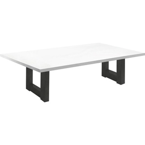 Couchtisch MÄUSBACHER Tische Gr. B/H/T: 140 cm x 47 cm x 70 cm, 140cm Tischplatte, schwarz (schwarzstahl, weiß matt, schwarzstahl, matt) Couchtisch Eckige Couchtische Holz-Couchtische Tisch U-Gestell