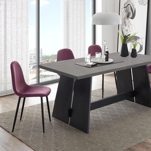 Esstisch MÄUSBACHER Mister Tische Gr. B/H/T: 180 cm x 76 cm x 90 cm, Gestell: Schwarzstahlfarben, grau (tischplatte: graphitfarben) Esstisch Holz-Esstische Rechteckige Esstische Tisch Breite 140, 160 oder 180 cm