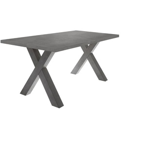 Esstisch MÄUSBACHER Mister Tische Gr. B/H/T: 160 cm x 77 cm x 90 cm, Mittelauszug mit Einlegeplatte, Gestell: Graphitfarben, grau (tischplatte: graphitfarben) Ausziehbarer Esstisch Ausziehbare Esstische Tisch mit Auszug (160-210 cm), Gestell in X-Form