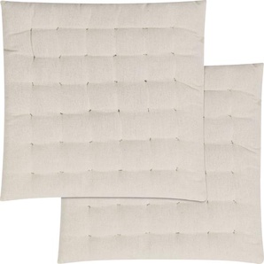 Stuhlkissen MAGMA HEIMTEX Freya Dekokissen_Sitzkissen_Kissenhüllen Gr. B/L: 40 cm x 40 cm, 2 St., Baumwolle, beige (elfenbein, unifarben) Stuhlkissen Kopfkissen mit toller Steppung