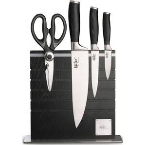 Magnet-Messerblock KÄFER Messerblöcke schwarz Messerblock Messerblöcke mit Messer inkl. 3 Messern, 1 Schere, Eisgehärtete Klingen aus rostfreiem Stahl