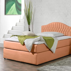 Boxspringbett MAINTAL Komplettbetten Gr. Liegefläche B/L: 100 cm x 200 cm, H3, 7-Zonen-Kaltschaummatratze, orange (terra) Bett Boxspringbett Boxspringbetten ohne Bettkasten Komplettbetten in diversen Ausführungen