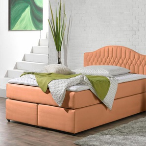 Boxspringbett MAINTAL Komplettbetten Gr. Liegefläche B/L: 140 cm x 200 cm, H2, Bonnell-Federkernmatratze, orange (terra) Bett Boxspringbett Boxspringbetten ohne Bettkasten Komplettbetten in diversen Ausführungen