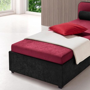 Polsterbett MAINTAL Betten Gr. Microvelours, Liegefläche B/L: 90 cm x 200 cm, Gewicht bis: 100 kg H3, Bonnell-Federkernmatratze, rot (bordeauxrot, schwarz) Bett Polsterbett Polsterbetten ohne Bettkasten Betten wahlweise mit