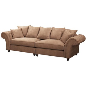 Bigsofa Braun/Latte Macchiato Microfaser 294 x 90 x 93cm ohne Hocker Landhaus