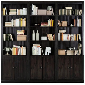 Massive Bücherwand Typ C Massivholz Kiefer, lackiert Braun/Kiefer Havanna 222 x 223 x 37cm