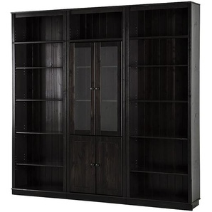 Massive Bücherwand Typ D Massivholz Kiefer, lackiert Braun/Kiefer Havanna 222 x 223 x 37cm