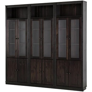 Massive Bücherwand Typ E Massivholz Kiefer, lackiert Braun/Kiefer Havanna 222 x 223 x 37cm