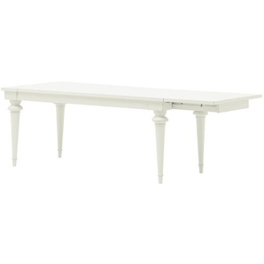 Esstisch 182 x 76 x 90cm mit Kopfauszug einseitig Weiß/Pinie weiß lackiert