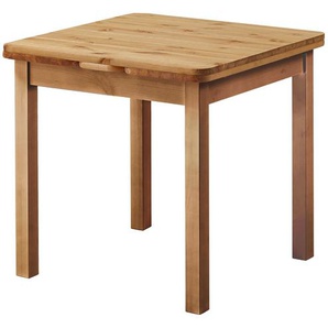 Esstisch mit Ansteckplatten 77 x 77 cm Braun/Kiefer Laugenfarbig
