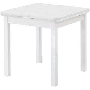 Esstisch mit Ansteckplatten 77 x 74 x 77cm Weiß/Kiefer Weiß