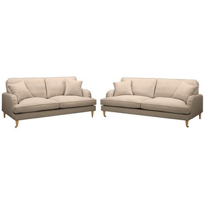 Polstergarnitur Bethania II 3-2 Braun/Cappuccino Webstoff Polia 211 x 85 x 96cm Landhaus