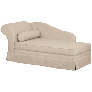 Recamiere Webstoff Beige/Cappuccino Webstoff 166 x 80 x 77cm Armlehne davorstehend links Landhaus