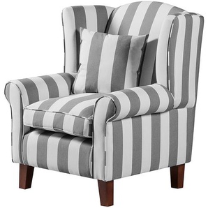 Sessel Grau/Grau Webstoff ohne Hocker 78 x 95 x 78cm