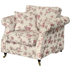 Maison Belfort Sessel Rosehearty Creme/Rose Webstoff 106x94x96 cm (BxHxT)