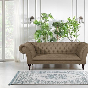 Sofa Callas 3-Sitzer Braun/Cappuccino Microfaser 234 x 82 x 92cm Landhaus