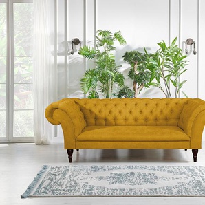 Sofa Callas 3-Sitzer Gelb/Senfgelb Microfaser 234 x 82 x 92cm Landhaus