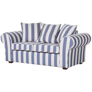 Sofa Colmar 2-Sitzer Blau/Blau Webstoff 187 x 88 x 88cm Landhaus