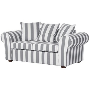 Sofa Colmar 2-Sitzer Grau/Grau Webstoff 187 x 88 x 88cm Landhaus
