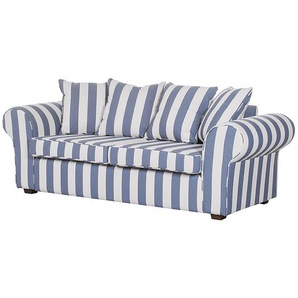 Maison Belfort Sofa Colmar 3-Sitzer Blau Webstoff 217x88x88 cm