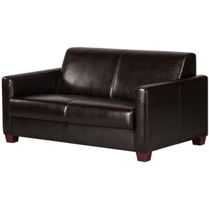 Sofa 2-Sitzer Braun Echtleder 148 x 75 x 91cm Landhaus