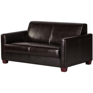 Maison Belfort Sofa Fragola 2-Sitzer Dunkelbraun Echtleder 148x75x91 cm (BxHxT) Landhaus