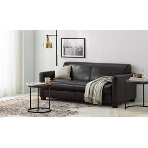 Maison Belfort Sofa Fragola 3-Sitzer Dunkelbraun Echtleder 176x75x91 cm (BxHxT) Landhaus