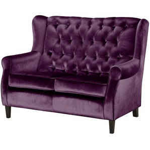 2-Sitzer Sofa Violett/Beere Samt 146 x 102 x 85cm Glamour