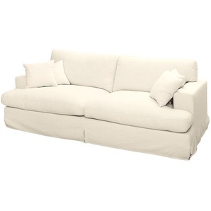 Sofa Mormès 3-Sitzer Webstoff Beige/Creme Webstoff 229 x 95 x 105cm Landhaus