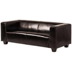 Maison Belfort Sofa Nespolo 3-Sitzer Dunkelbraun Kunstleder 198x69x86 cm (BxHxT) Landhaus