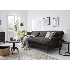 Sofa Stenum 3-Sitzer Webstoff Schwarz/Anthrazit Webstoff 237 x 91 x 112cm Landhaus