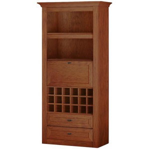 maison bleue Barschrank  mit Weinregal Petit Chalet ¦ braun ¦ Maße (cm): B: 93 H: 190 T: 44