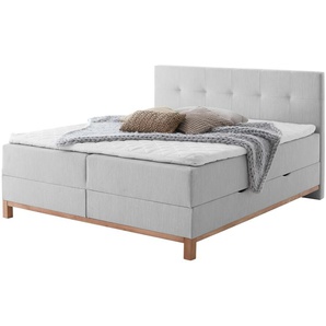 maison bleue Boxspringbett mit Bettkasten Mara ¦ grau ¦ Maße (cm): B: 162 H: 116