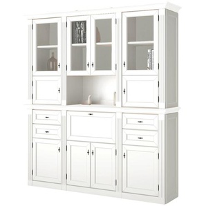maison bleue Buffet  Petit Chalet ¦ weiß ¦ Maße (cm): B: 196 H: 215 T: 44.0