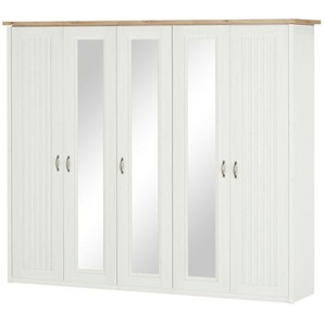 maison bleue Drehtürenschrank, 5-türig  Trient ¦ weiß ¦ Maße (cm): B: 265 H: 224 T: 60