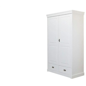 maison bleue Drehtürenschrank Massivholz im Landhaus-Stil Romance ¦ weiß ¦ Maße (cm): B: 132 H: 218 T: 62.0