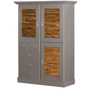 maison bleue Highboard  Fancy ¦ grau ¦ Maße (cm): B: 118,5 H: 163,5 T: 48.0
