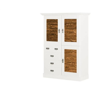 maison bleue Highboard  Fancy ¦ weiß ¦ Maße (cm): B: 118,5 H: 163,5 T: 48.0
