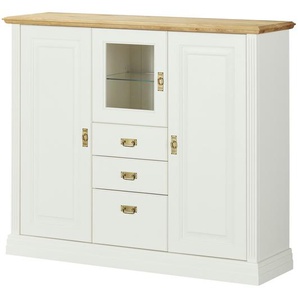 maison bleue Highboard  Lina ¦ weiß ¦ Maße (cm): B: 157 H: 133 T: 45