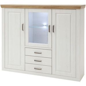 maison bleue Highboard  Xanten ¦ weiß ¦ Maße (cm): B: 163 H: 142 T: 40