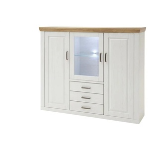 maison bleue Highboard  Xanten ¦ weiß ¦ Maße (cm): B: 163 H: 142 T: 40.0