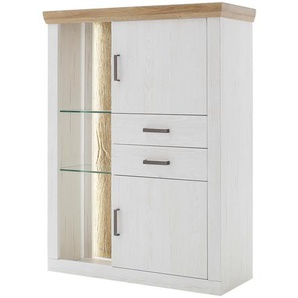 maison bleue Highboard  Zara ¦ weiß ¦ Maße (cm): B: 106 H: 142 T: 40