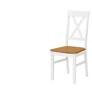 maison bleue Holzstuhl Bendetta - weiß - Materialmix - 45 cm - 98 cm - cm 44,0 | Möbel Kraft