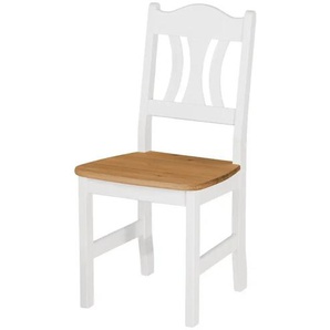 maison bleue Holzstuhl Carola - weiß - Materialmix - 44 cm - 92 cm - cm 45,0 | Möbel Kraft