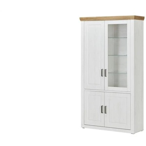 maison bleue Kombi-Vitrine  Xanten ¦ weiß ¦ Maße (cm): B: 118 H: 210 T: 40.0