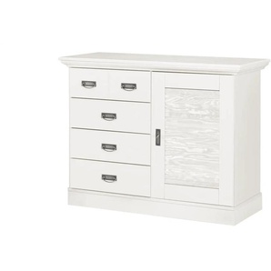 maison bleue Kommode Fancy - weiß - Materialmix - 118,5 cm - 90,1 cm - cm 48,0 | Möbel Kraft