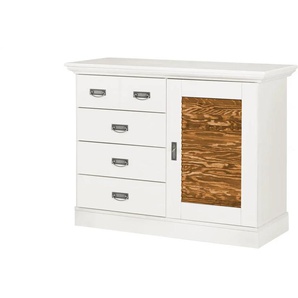 maison bleue Kommode Fancy - weiß - Materialmix - 118,5 cm - 90,1 cm - cm 48,0 | Möbel Kraft