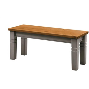 maison bleue Sitzbank massiv Florian - grau - Materialmix - 40 cm - 46 cm | Möbel Kraft