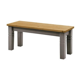 maison bleue Sitzbank massiv Florian - grau - Materialmix - 40 cm - 46 cm | Möbel Kraft