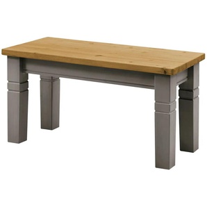maison bleue Sitzbank massiv Florian - grau - Materialmix - 40 cm - 46 cm | Möbel Kraft